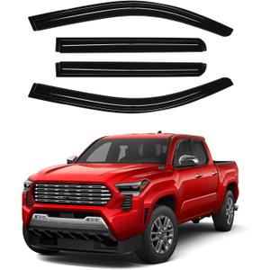 Canvcle Window Visors Rain Guards for 2024 2025 2026 Toyota Tacoma Accessories, Outside-Mount Side Window Wind Deflectors Vent Visors Shades Rainproof 4PCS