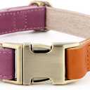 Plutus Pet Genuine Leather & Hemp Dog Collar  Adjustable Heavy Duty Pet Collar with Quick Release Metal Buckle, Soft & Stylish for Puppy and Small, Medium, Large Dogs (Purple, XS)