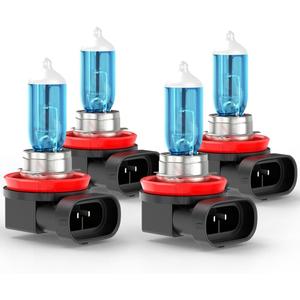 Upgraded Halogen Headlight Bulbs Compatible for Nissan Altima 2007 2008 2009 2010 2011 2012 2013 2014 2015 2016 2017 2018, H9 H11 High Low Beam Lights Combo, 6000k White, 300% Brightness, 4-Pack