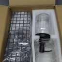 SheeChung 6Pcs Mason Jars Bathroom Accessories Set Complete - Toothbrush Holder, Lotion Soap Dispenser, 2 Mason Jars, Soap Dish, Toilet Paper Basket, Rustic Farmhouse Decor (Black, 6Pcs Bathroom Set)