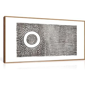 Abstract Round Dot Framed Canvas Wall Art Set,Minimalist Black and White Wall Decor,Modern Mid Century Circle Print,Neutral Geometric Artwork for Living Room,Bedroom-20 x40