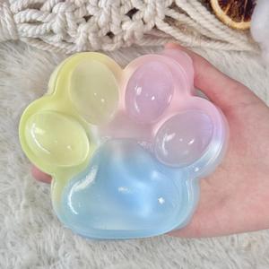 Big Taba Squishy Cat Paw, 5 in Large Paw Squeeze Toy for Stress Relief and Relax, Sticky Squishies Fidget Toys for Party Favors Novelty Things Birthday Gift (Tri-Color)