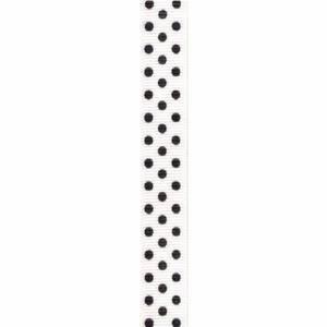 Offray Colored Confetti Dot Grosgrain Craft Ribbon, 5/8-Inch x 9-Feet, White & Black