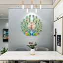 Large Peacock Wall Clock Silent Non-Ticking,3D Creative Luxury Decorative Wall Clocks Peacock Clocks Mid Century Big Wall Clocks for Living Room Bedroom Dining Room Decor,Dia 28 inch, 28.0*28.0 Inch