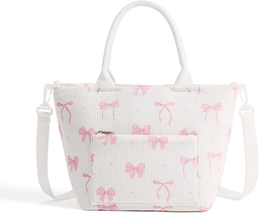 Lunch Bag for Women Adult Large Insulated Lunch Box Girl Cute Corduroy Lunch Tote Bags Reusable Leakproof Cooler Work Picnic