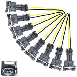 8Pcs Fuel Injectors Connector Plug Harness Pigtail Replacement for Ford Compatible with F150 F250 F350 E150 E250 Mustang Expedition Lincoln Mercury 4.6L 5.0L 5.4L 5.8L 0280150943 0280150939 0280150909