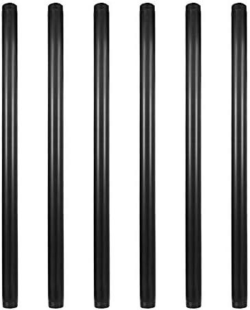 GeilSpace 6 Pack 3/4" × 20" Pre-Cut Black Metal Pipe, Industrial Steel Fits Standard Three Quarters Inch Black Threaded Pipes and Fittings - Vintage DIY Industrial Shelving (3/4" × 20")