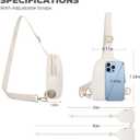 VOROLO Sling Bag Sling Chest Bag with Two Parallel Zipper and Ajustable Strap Fashion Sling Pack Beige