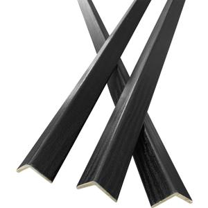 3 PCS 45" Wall Corner Protector Trim Borders for Wall Black Wood Grain Wall Edge Strip Crown Molding Trim Door and Window Frames Mirror Trim Backsplash Tile Edge