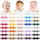 jollybows 40pcs Baby Girls Bows Headbands Elastic Hairband Ribbon Bow Hair Accessories for Newborns Infants Toddlers and Kids (Muti colors set)