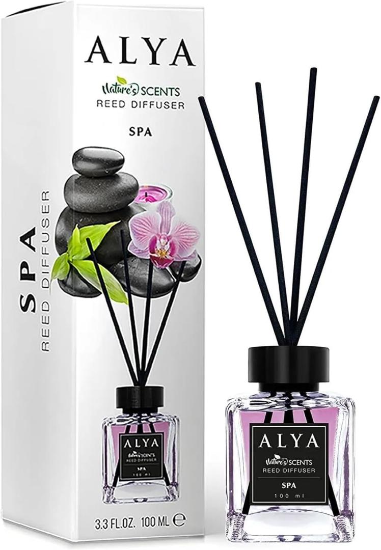 Nature's Scents Spa Reed Diffuser, 3.3 Fl Oz, 100 ml, with Black Reeds