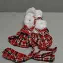 Sebaoyu Dog Christmas Sweater Dress, Winter Cute Warm Fleece Dog Sweater Dresses for Small Dogs Girl, Chihuahua Yorkie Soft Pet Doggie Coat Clothing Flanne Lining Cat Apparel (Red, XS)