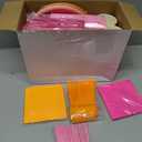 Ziliny 420 Pcs Orange and Pink Paper Plates and Napkins 9 oz Paper Cups Forks Knives Spoons Disposable Tableware for Summer Tropical Theme Birthday Party Supplies, Serves 60
