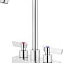 Bar Sink Faucet 4 Inch Center Deck Mount,2 Hole Prep Sink Faucet Dual Handles Commercial Utility Laundry Kitchen,Polished Chrome
