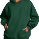 Trendy Queen Womens Oversized Hoodies Fleece Sweatshirts Fall Fashion Pullover Sweaters Winter Clothes (Small, Dark Green)