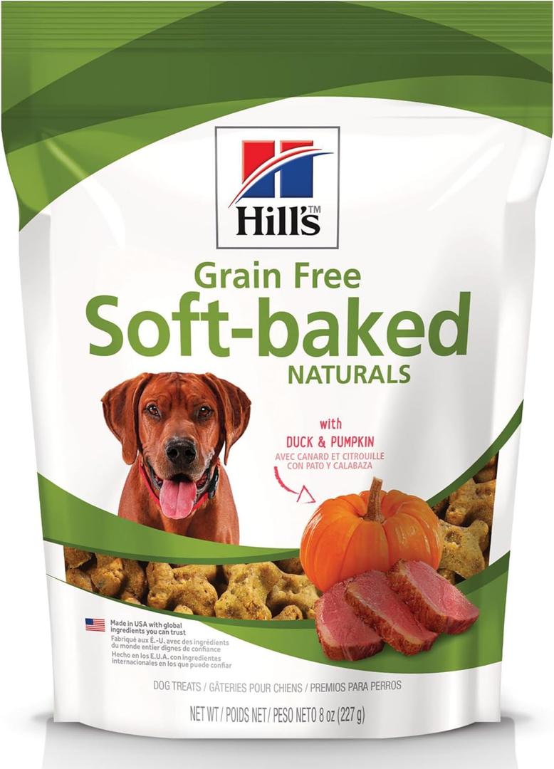 Hill's Grain Free Soft-Baked Naturals Dog Treats, Duck & Pumpkin, 8 oz. Bag (8 Ounce (Pack of 1))