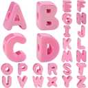 Ornaland 90-100Pcs Large Letter Beads Acrylic Alphabet Letter Beads Random Mixed Alphabet Shape Bead for Bracelets Keychains Jewelry Lanyards Making(Hot Pink)
