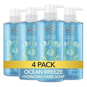 Safeguard Liquid Hand Soap, Micellar Deep Cleansing, Washes Away 99% Bacteria, Made with Natural Moisturizers, Enriched with Skin Conditioners, PH Balanced, Ocean Breeze Scent 15.5 oz (Pack of 4)
