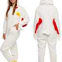 Funziez! Slim Fit Adult Onesie - Animal Halloween Costume - Plush Unisex One Piece Cosplay Suit for Women and Men, Yellow Large