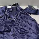 WJing Yi Jia 5Pcs Womens Soft Satin Pajama Set Button-Down Silk Pajamas Floral Sleepwear Bridal Pjs Lounge Pj Sets 3XL, Navy