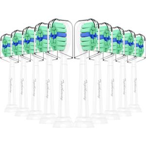 Toptheway Plaque Control Toothbrush Replacement Heads Compatible with Philips Sonicare Replacement Heads, 4100 5100 5300 and Most Click-on Electric Toothbrushes, 10 Pack
