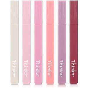 thinkor Bible Highlighters with Soft Chisel Tip, 6 Pack Assorted Colors Pens No Bleed, Quick Dry, Cute Aesthetic Markers, Bible Study Journaling Supplies and Accessories (Pink)