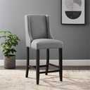 Modway Baron Fabric Upholstered Dining Counter-Height Bar Stool in Light Gray