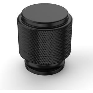 Asidrama 10 Pack Matte Black Kitchen Cabinet Knobs - Knurled Dresser Drawer Cabinet Hardware Zinc Knobs for Dresser Drawers (Single Hole Knob)