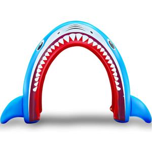 11Ft Long Inflatable Shark Sprinkler for Adults, Giant Outdoor Water Toys Blow up Shark Arch Sprinkler for Adults Fun Summer Gifts Backyard Garden Lawn Water Party Games Outside Activities