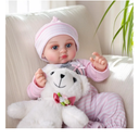 BABESIDE Baby Dolls, 15Inch Realistic Cute Soft Cloth Body Baby Doll Real Life Baby Dolls with Accessories in Rainbow Plush Bear Outfit for 3+ Year Old Girls Gifts, Pretend Play, Collection