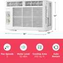 Frigidaire 5,000 BTU Window-Mounted Air Conditioner, Cools Up to 150 Sq. Ft., Quiet Operation, Effortless Temperature Control, 2 Fan Speeds, Auto Restart, White