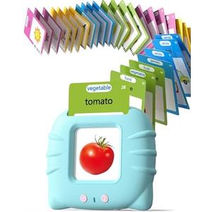 Airbition Talking Flash Cards for Toddlers 1 2 3 4 Year Olds, Montessori Language Learning with 224 Words, Pocket Speech Therapy and Autism Playthings, Children's Sensory Educational Device