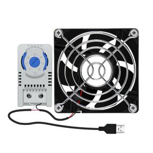 USB 80mm Cabinet Fan with 0-60 Temperature Control Quiet Cooling Fan for Home Theater, Server Cabinets