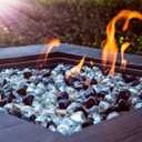 Fire Glass Diamond 1 Inch Fire Pit Glass Rocks for Propane or Gas Fire Pit 10 Pounds White/Onyx Black Blend
