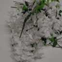 12Pcs Artificial Wisteria Flowers 3.6 Feet/Piece White Dense Artificial Fake Wisteria Vine Ratta Hanging Garland Silk Flowers String Home Party Wedding Decor(White-Dense)