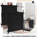Thyle Dog Crate Divider Panel, Black Thick Dog Kennel Divider with Ties, Puppy Accessories for Puppy Training(2 Pcs,28.5 x 27 Inches for 42" Crate)
