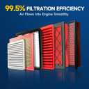 Engine Air Filter Replacement Compatible with Ram 2500 5.7L 2011-2013 2016 2018-2019,Ram 2500 6.7L 2011-2024,Ram 2500 6.4L 2018-2024,Ram 3500 6.7L 2011-2024 & More Replace CA10261