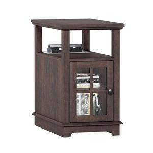 HIFYOBRO Narrow End Table with Flip Top Charging Station, Adjustable Shelf, Type-C & USB Port & Power Outlets, Side Table with Storage for Living Room/Bedroom/Home Office