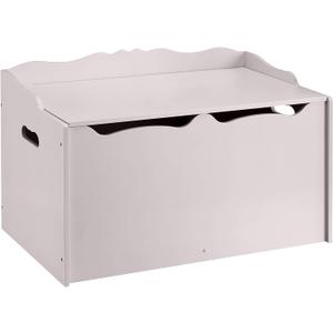 Amazon Basics Kids Toy Box, Wooden Organizer Storage Chest, Gray, 30" x 18" x 19"