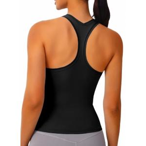 Workout Tank Tops for Women - Butter Soft Racerback Athletic Tops Sleeveless Gym Yoga Shirts Quick Dry Lightweight Breathable (Black, XL)