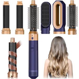 Hair Dryer Brush 5 in 1, Negative Ion Blow Dryer Brush Set - 110,000 RPM High- Speed Hot Air Brush Air Styler Curling Wrap Air Curler,Curling Iron Hair Styling Tool for Straight Curl Drying Smoothing
