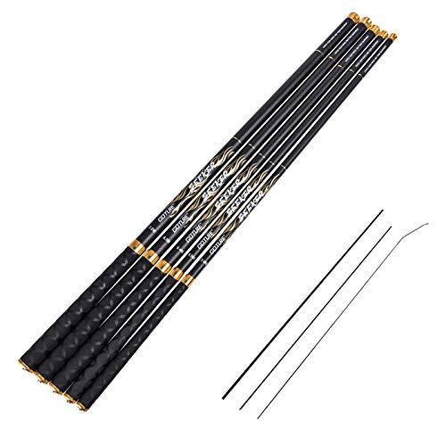 Goture Telescopic Tenkara Fishing Rod Collapsible Crappie Rods 1 Piece Portable Hand Fishing Poles Carbon Fiber Telescoping Stream Ultralight Inshore Carp Bamboo Pole Bass Trout 15 FT