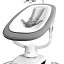 Angelbliss Baby Swing with Custom Motion, 3D-Motion Electric Swing with 6 Unique Motions & 4-Speeds, Bluetooth Enabled, 13 Preset Lullabies (Grey) (Gray)