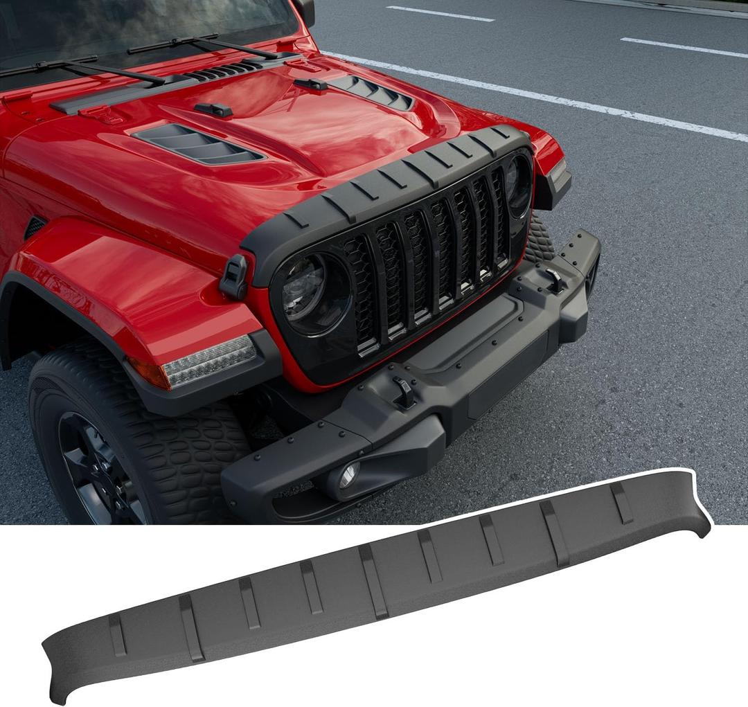 powoq Hood Protector Compatible with 2020-2026 Jeep Gladiator JT Shield 2018-2026 Wrangler JL Polyether Hood Deflector Replacement for 2020-2026 Jeep Gladiator JT Accessories