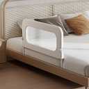 Baby Bed Guard Rail for Toddler - 32in Adjustable Heights, Swing Down Bedrail, Extra Tall Child...