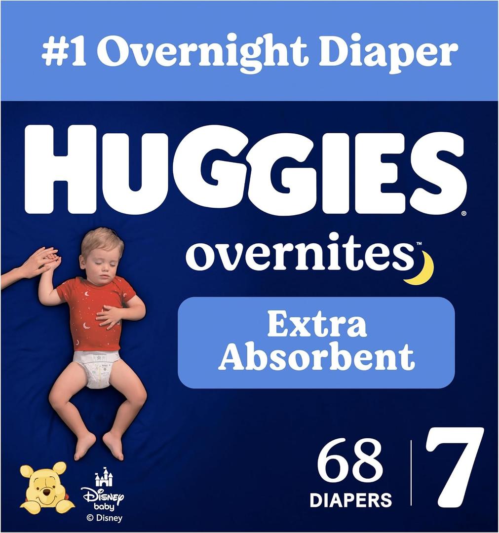Huggies Overnites Diapers Size 7, 68 Count (2 Packs of 34)