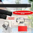 Weysat 4 Sets Pool Pump Replacement Hose for Above Ground Pools 1.25" Diameter Replacement Hose 59" Long and Pool Pipe Holders Compatible with Filter Pumps 330, 530, 1000 GPH (Black)