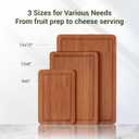 Bamboo Cutting Board Set, 3-Piece Carbonized Wood Cutting Boards with Deep Juice Groove, Non-Slip Feet & Handles – Durable Cutting Board for Meat, Vegetables, Fruits, Charcuterie, Ideal Kitchen Gift