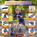 Hurtle Renegade Kick Scooter for Kids, Teenagers & Adults - 2-Wheel Folding Scooter with Adjustable T-Bar Handlebar - Alloy Anti-Slip Deck