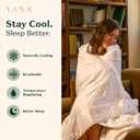 YANA Bamboo Cooling Blanket, 100% Bamboo Lyocell, Lightweight Breathable Blanket for Hot Sleepers, Bamboo & Down Alternative Fill, Machine Washable, Oeko-TEX Certified, 80 x 60 in, Queen